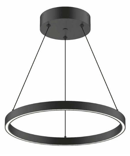Kuzco Lighting PD87718-BK 18 inch Cerchio Modern LED Pendant White Ceiling Light, Black Finish