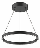 Kuzco Lighting PD87718-BK 18 inch Cerchio Modern LED Pendant White Ceiling Light, Black Finish