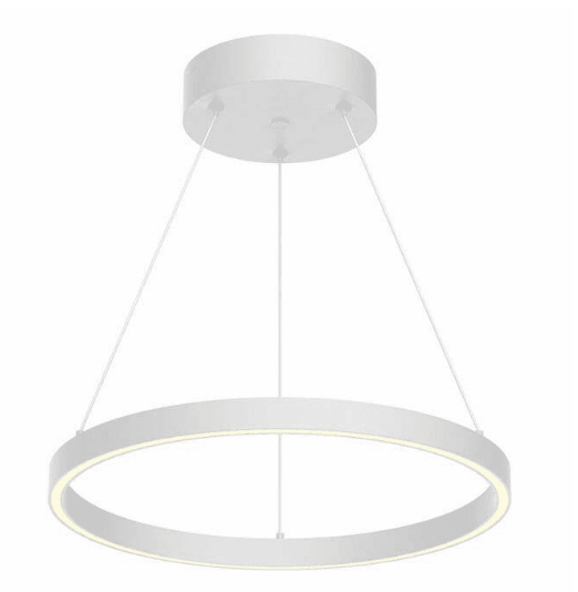 Kuzco Lighting PD87718-WH 18 inch Cerchio Modern Hanging LED Pendant Ceiling Light, White Finish