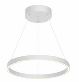 Kuzco Lighting PD87718-WH 18 inch Cerchio Modern Hanging LED Pendant Ceiling Light, White Finish