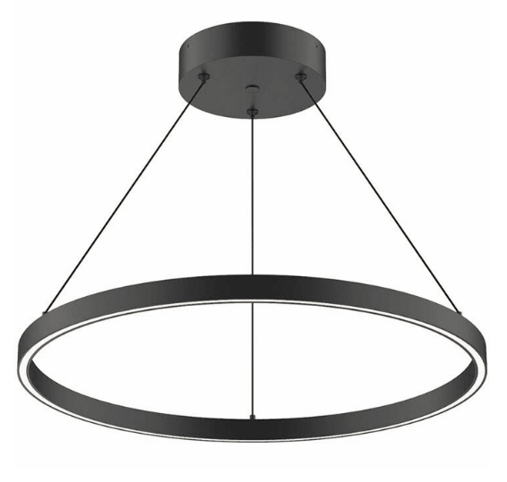 Kuzco Lighting PD87724-BK 24 inch Cerchio Modern Hanging LED Pendant Ceiling Light, Black Finish