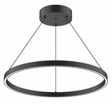 Kuzco Lighting PD87724-BK 24 inch Cerchio Modern Hanging LED Pendant Ceiling Light, Black Finish