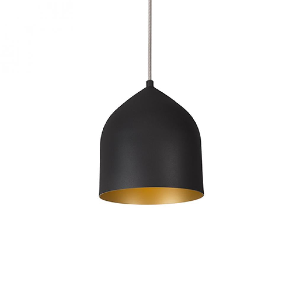 Kuzco Lighting PD9108-BK/GD LED 8 Inch Helena Pendant Ceiling Light Black/Gold Finish