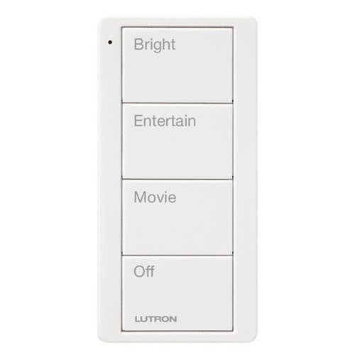 Lutron PJ2-4B-GWH-P01 Lutron Pico Wireless Control - 4-Button Living/Family Room Scene - White