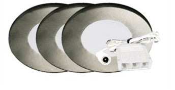 Westgate PL12-3KIT-30K-BN 2W 3 Inch Slim Round Puck Trim Light Brushed Nickel Finish 12V 3000K