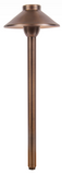 ABBA Lighting PLB02-NB Cast Path Light With ABS Ground Stake 12V AC / DC, Natural Brass Finish