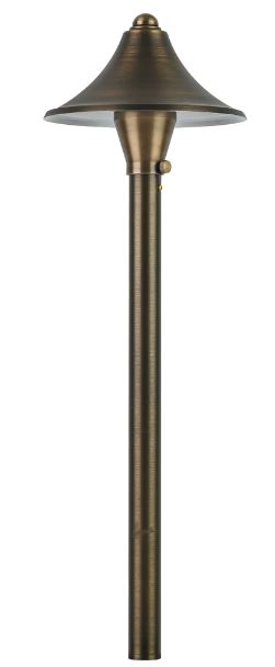 ABBA Lighting USA PLB09 LED Brass Cone Low Voltage Pathway Outdoor Landscape Lighting