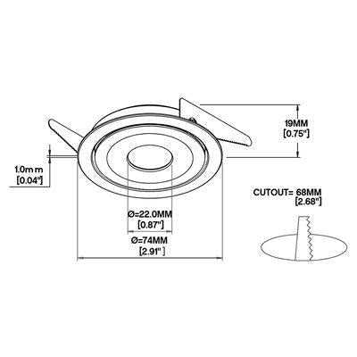 Core Lighting PLC420TL-SCA-SI Adjustable Puck Light Surface Mount Collar Accessory Silver Finish