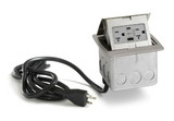 Lew Electric PUFP-CT-NS-AC-WC Countertop Pop Up Charging USB A/C Ports & Corded, Nickel