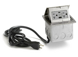Lew Electric PUFP-CT-SS-AC-WC Countertop Pop Up Box Outlet With Charging A/C Ports & Corded, Stainless
