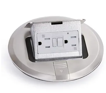 Lew Electric PUFP-S Round Pop Up Cover Box With GFCI Receptacle, Stainless