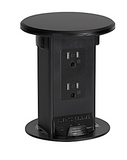 Lew Electric PUR15-BK-DS Spill Proof Counter Pop Up W/ 15A Decora Receptacle, Black Finish