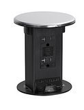 Lew Electric PUR20-S SPill Proof Counter Pop UP W/ 20A Self-Testing GFI Receptacle, Stainless