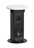 Lew Electric PUR20-WT-GFI-2USB-AC Spill Proof Counter Pop UP W/ 20A GFI Receptacle & 2 USB Ports, White