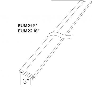 ELCO Lighting EUM22W Flax LED Adjustable Undercabinet Lights 16 Inch 8.9W 3000K 400 lm 24V White Finish