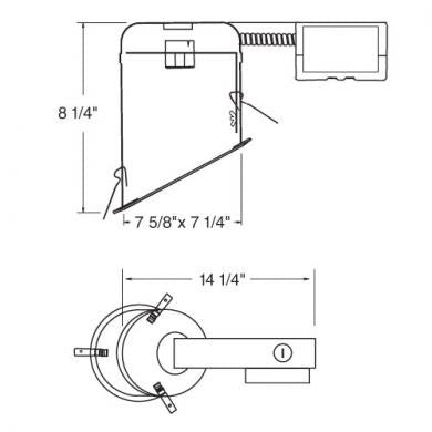 ELCO Lighting EL6126RICEA 6 Inch Remodel Sloped IC Compact Fluorescent Downlight 26W 120V