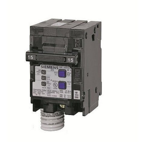 Siemens Q215AFC 15-Amp Two Pole Plug-On Combination AFCI Breaker 120V