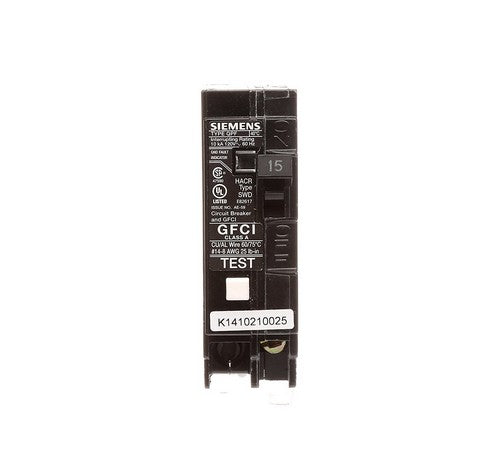 Siemens QF115A 15-Amp Single-Pole GFCI Circuit Breaker with Lockout - BuyRite Electric