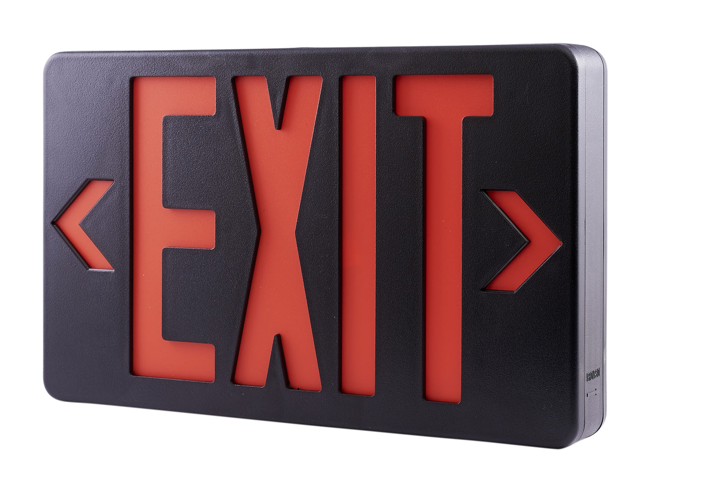 ELCO Lighting EELE1B LED Exit Sign, Green or Red Letters, Single/Double Face Configurable Red Letters, Black Housing, Battery Backup | BuyRite Electric