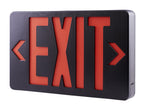 ELCO Lighting EELE1B LED Exit Sign, Green or Red Letters, Single/Double Face Configurable Red Letters, Black Housing, Battery Backup