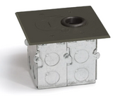 Lew Electric RCFB-1-DB Concealed Power Recessed Floor Box W/ 1 Outlet & Hidden Plugs, Dark Bronze