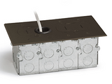 Lew Electric RCFB-2-DB Recessed Hybrid Two Gang Floor Box W/ Hidden Plugs, Dark Bronze