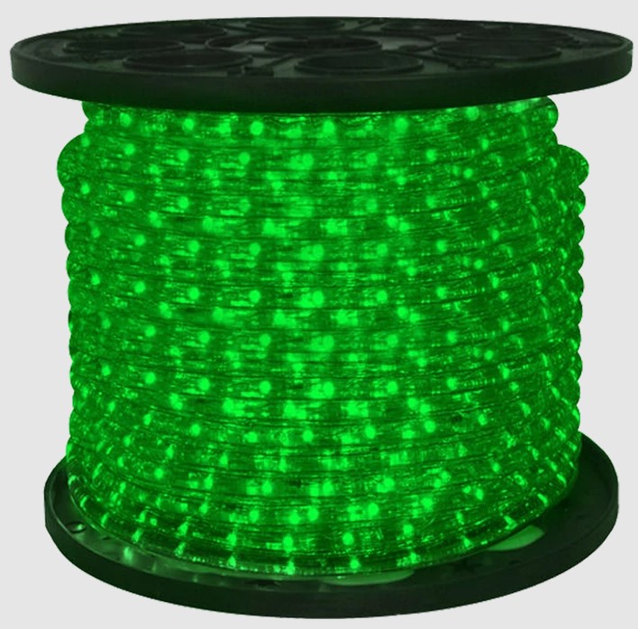ABBA Lighting USA RL100-Green LED Low Voltage Outdoor Rope Lights 50 FT IP65 Green Finish