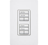 Lutron RRD-W2RLD-WH RadioRA 2 Dual Group with 2 Raise and Wall-Mounted Lower Keypad White 120V