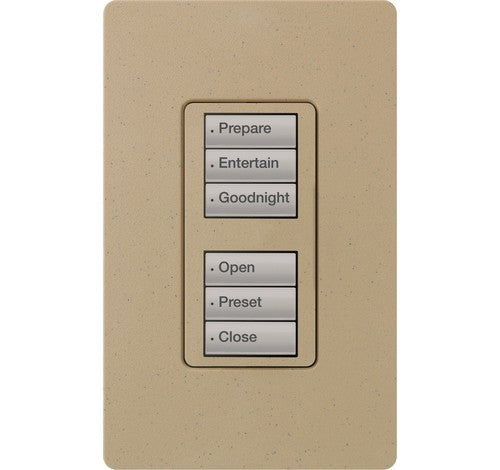 Lutron RRD-W3BD-MS RadioRA 2 Wall-Mount Designer dual group 3-button Keypad Mocha Stone 120V - BuyRite Electric