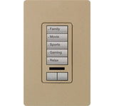 Lutron RRD-W5BRLIR-MS RadioRA 2 Wall-mounted Keypad, 5-button with raise/lower and IR receiver on insert in mocha stone 120V