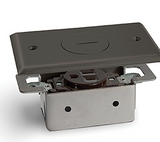 Lew Electric RRP-1-DB Recessed Floor Plate W/ Single Receptacle, 1 Screw Plug, Dark Bronze