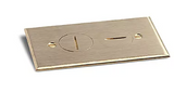 Lew Electric RRP-2-BR 2 Screw Plug Plate Cover For RRP-2 & SWB-2 Floor Boxes, Brass