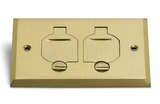 Lew Electric RRP-2-FPB 1 Duplex Flip Lid Cover for 1101-PB Floor Box, Brass