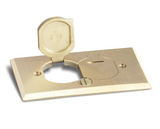 Lew Electric RRP-2-LRR 2 Flip Lid Plate Cover for RRP-2 & SWB-2 Floor Boxes, Brass