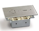 Lew Electric RRP-2-NS-T Quick Install Floor Plate, No Box W/ 4 Keystone & 2 Screw Plugs, Nickel