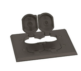 Lew Electric RRP-4-DB-LR Quick Install Floor Plate W/ 4 Flip Lids & 2 Duplex 15A, Dark Bronze