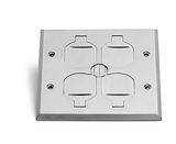 Lew Electric RRP-4-FPA 2 Duplex Flip Lid Cover For 1102-PB Floor Box, Aluminum