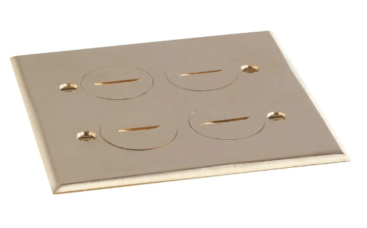 Lew Electric RRP-4BP 2 Duplex Screw Plug Replacememt Cover For SWB-4 Floor Box, Brass