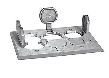 Lew Electric RRP-6-AP-LR 3 Duplex Flip Lid Replacement Cover For SWB-6-A Floor Boxes, Aluminum