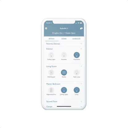 Lutron RRST-8ANS-GL Lutron RadioRA 3 Sunnata RF Switch - Glacier White