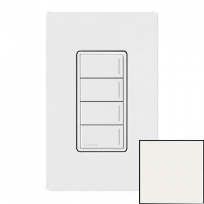 Lutron RRST-W4B-GL Lutron RadioRA 3 Sunnata Keypad - 4 Button - Glacier White Finish