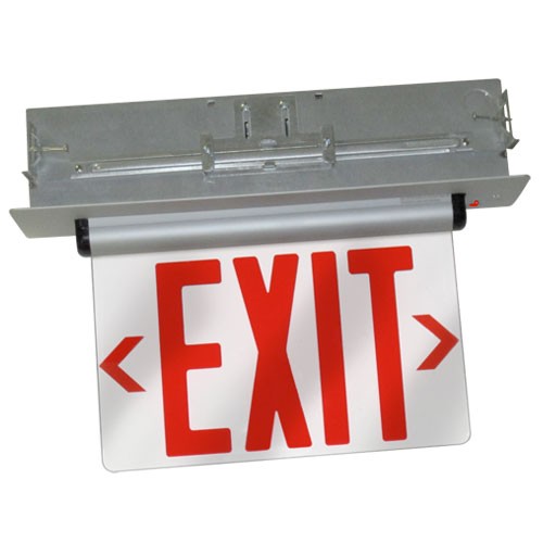 ELCO Lighting EDGREC2R Recessed LED Edge Lit Exit Sign Red Letters, Double Face | BuyRite Electric