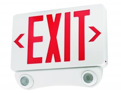 ELCO Lighting EE85HR LED Exit Sign and LED Emergency Light Combo Red Letters 120/277V | BuyRite Electric