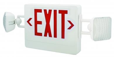 ELCO Lighting EE97HR LED Exit Sign and LED Emergency Light Combo Red Letters 120/277V | BuyRite Electric
