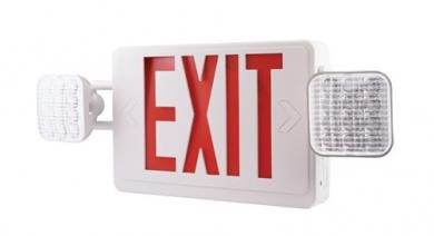 ELCO Lighting EE95HR LED Exit Sign and LED Emergency Light Combo Red Letters 120/277V | BuyRite Electric