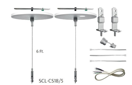 Westgate Lighting SCL-CS18/5 LED Double Suspension Kit With Single Key Hole Connectors Canopies T-bar Clips Accessories