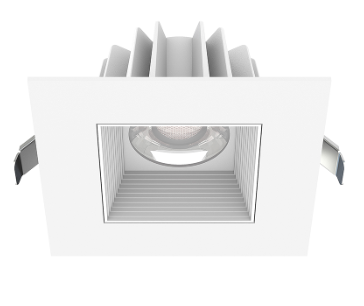 Westgate Lighting SDL4S-SB-MCT5-WH 4" Square LED Snap-In Recessed Light, Wattage 15W, Multi-Color Temperature, White Finish