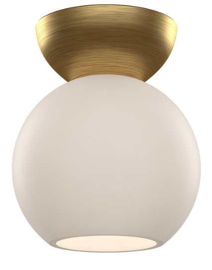 Kuzco Lighting SF59706-BG/OP 6 inch Arcadia Semi Flush LED Ceiling Light, Opal / Brushed Gold Finish