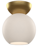 Kuzco Lighting SF59706-BG/OP 6 inch Arcadia Semi Flush LED Ceiling Light, Opal / Brushed Gold Finish