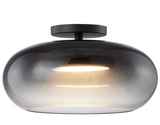 Kuzco Lighting SF62014-BK/SM 14 inch Trinity Semi Flush Overhead LED Ceiling Light, Smoked / Black Finish